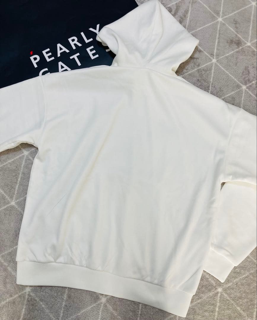 新品 パーリーゲイツ ジャックバニー 裏フリースパーカー(6)サイズLL/白