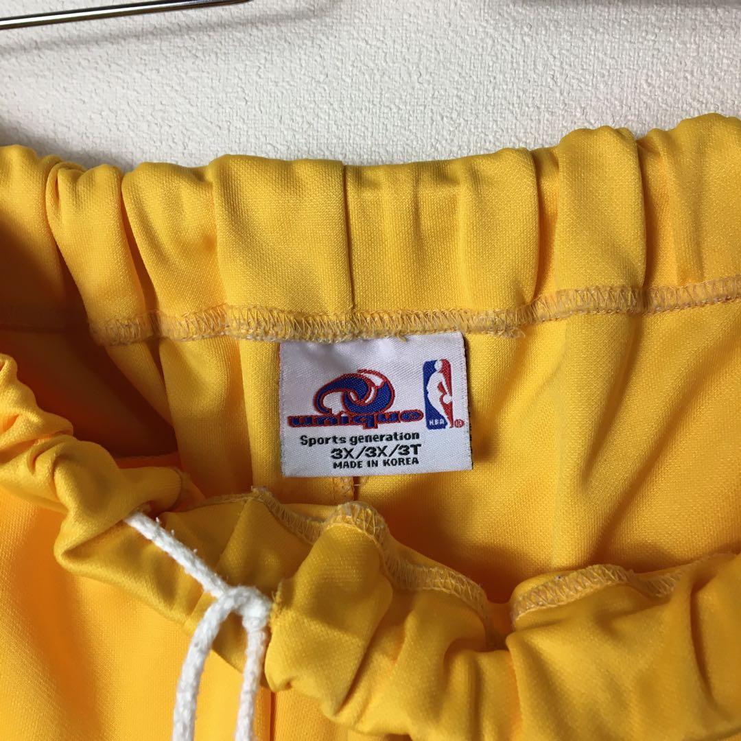 希少　NBA レイカーズ　刺繍ロゴ　バスケットボール　パンツ　イエロー　3X