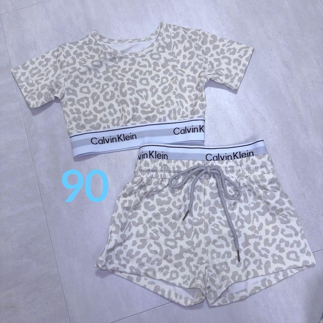 桃 カルバンクライン   子供服 レオパード セット