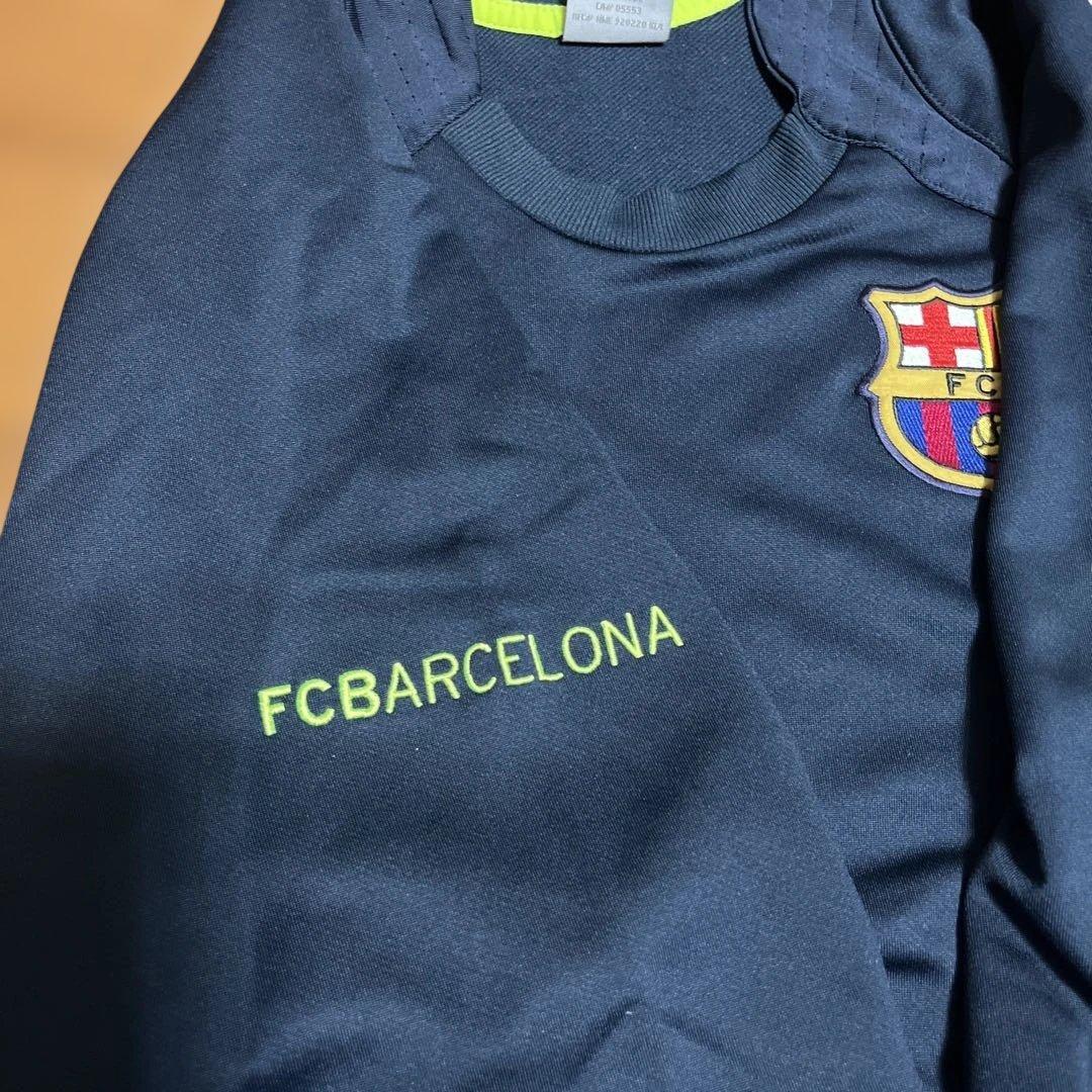 FCバルセロナ 長袖ヘビーウェイトシャツ ネイビー✖️蛍光イエロー NIKE