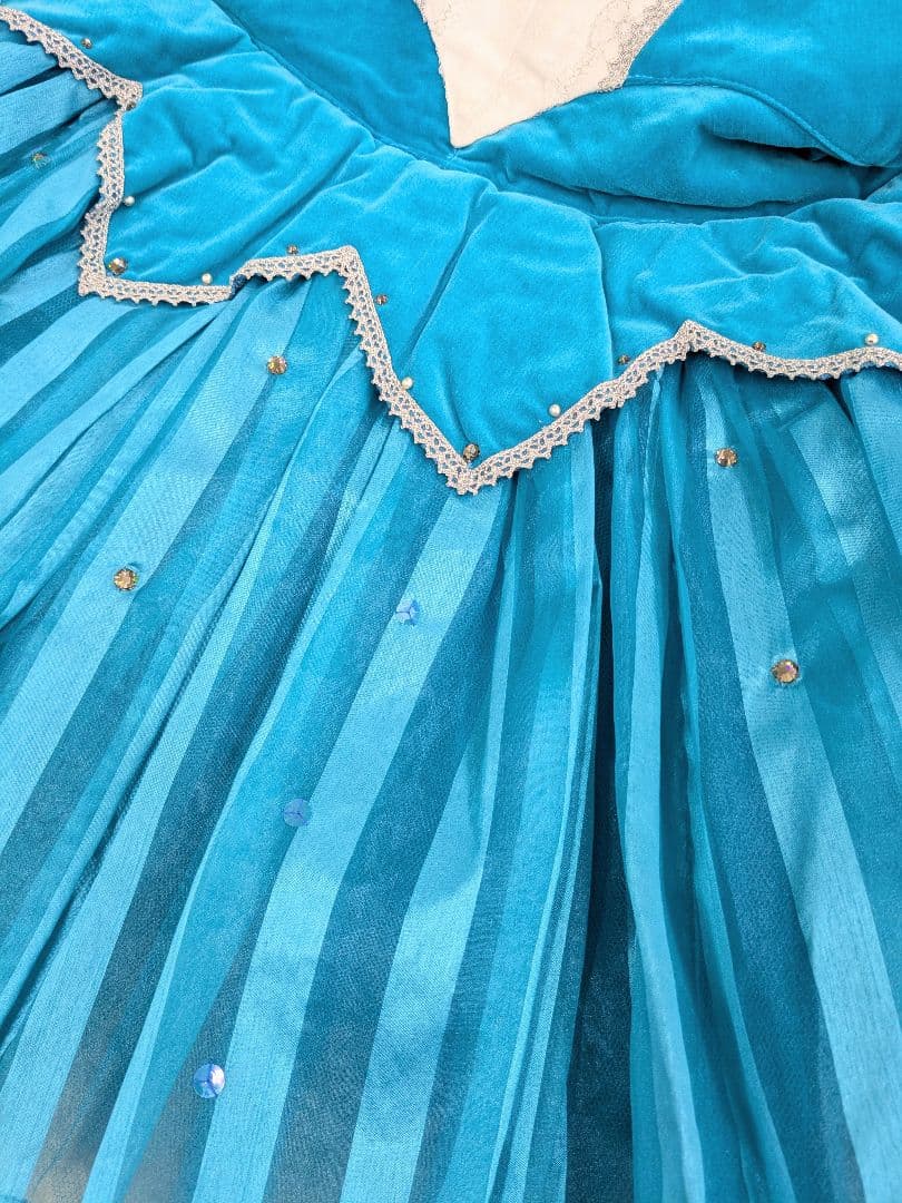 バレエ衣裳/ターコイズブルーチュチュ 頭飾り付き