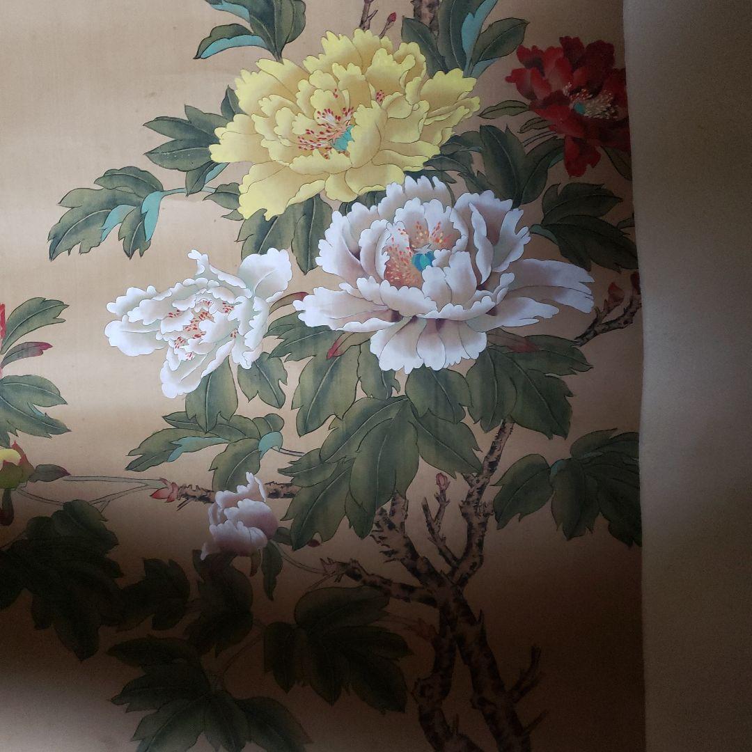 A*e様 花と鳥の日本画掛軸