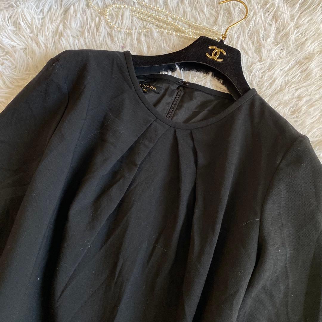 ESCADA ウエストベルト付き タック ロングワンピース 大きいサイズ 44