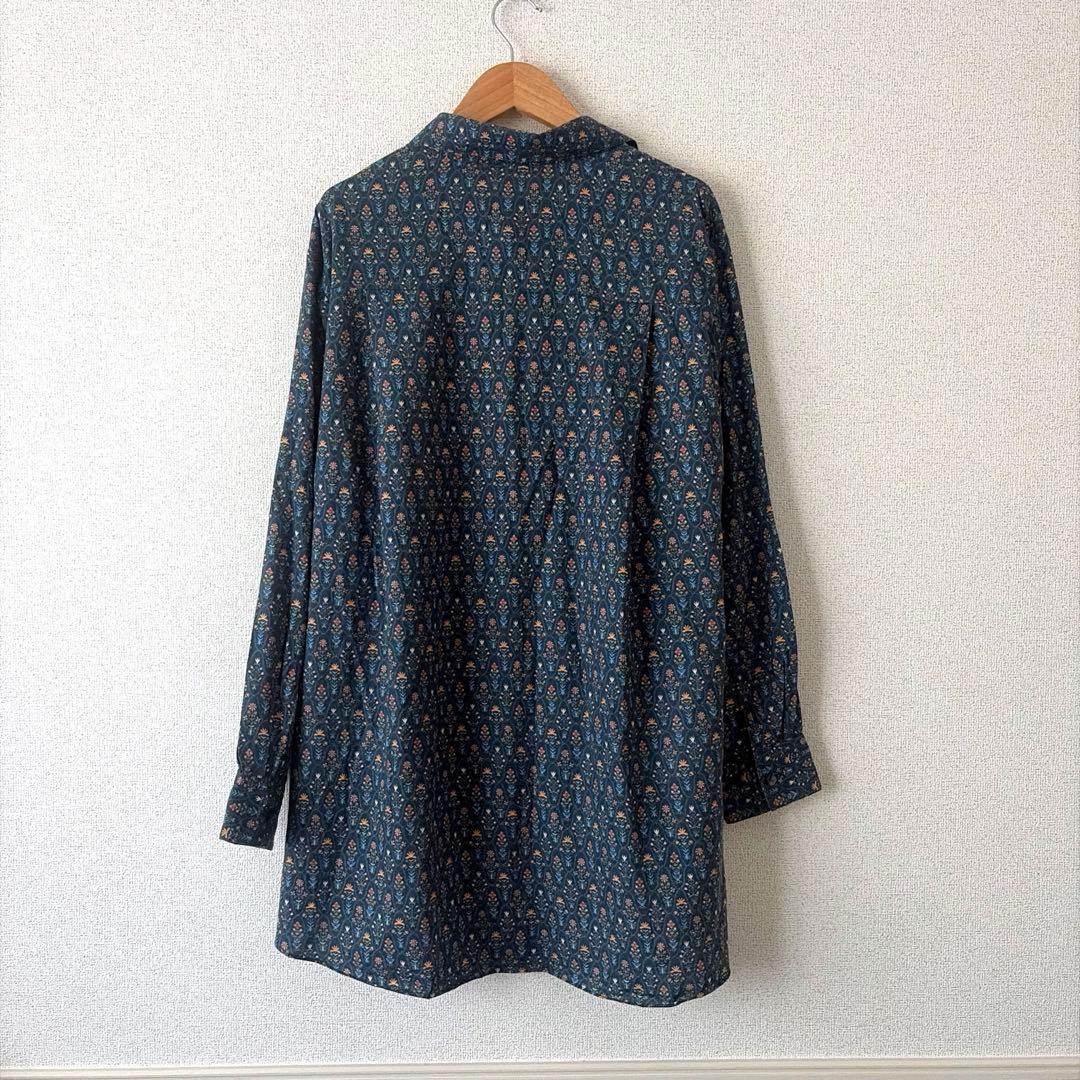 Leilian レリアン　シャツ　ブラウス　上質コットン　チュニック風シャツ