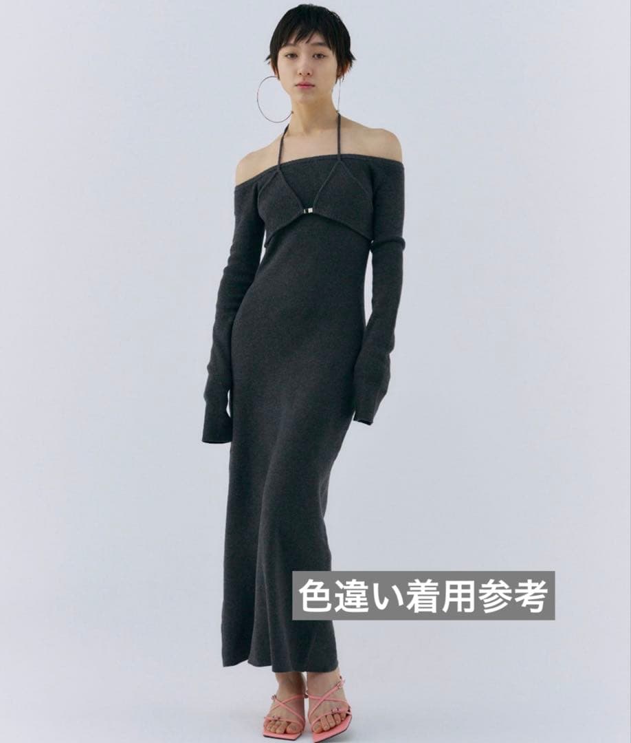 【新品未使用タグ付】JOSE MOON オフショルダー ニットワンピース レッド