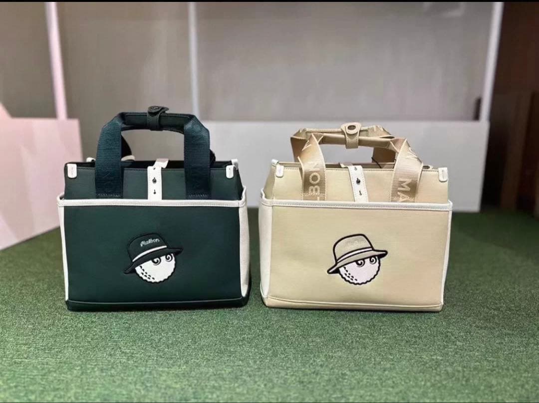 カートバッグ　ベージュ　マルボンゴルフ MALBON GOLF グリーン