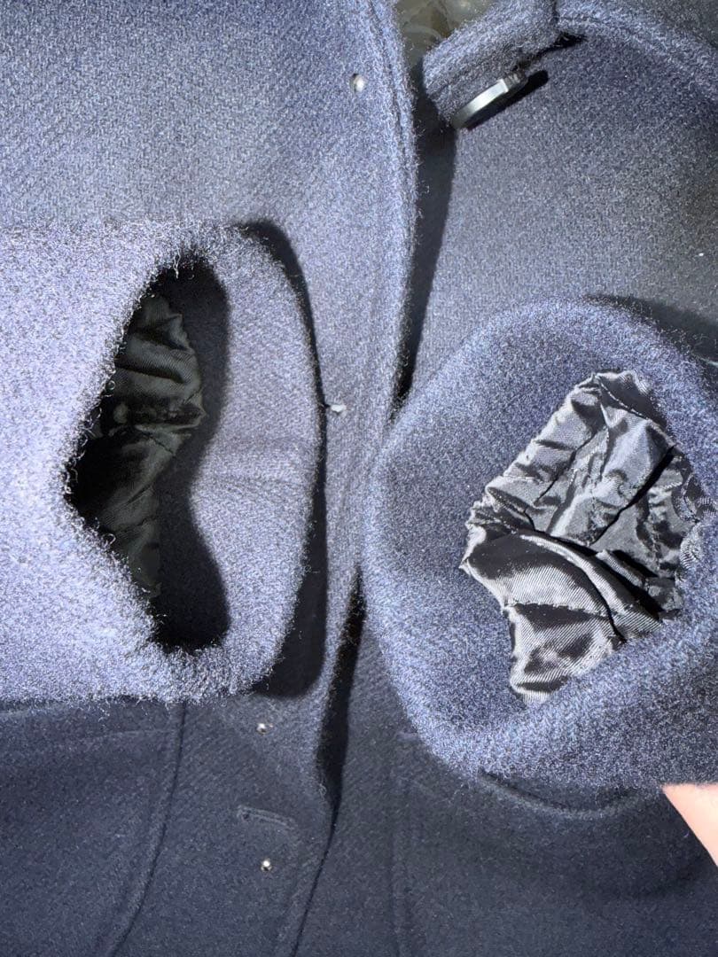 CRANK スタッドウールショートコート ネイビー