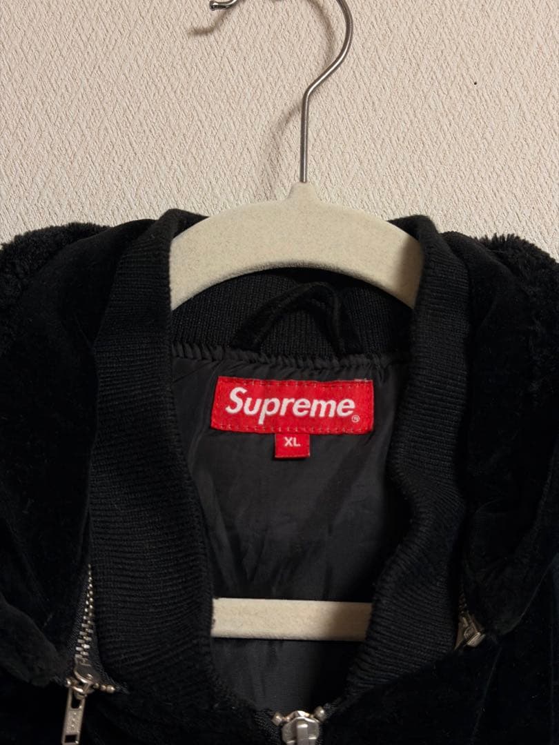 Supreme フード取り外し可能 別珍ジップパーカー ジャケット　ブラック美品