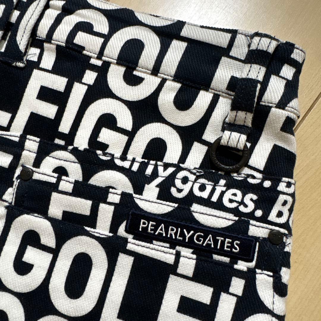 PEARLY GATES ロゴプリントスカート 黒✖️白　0 オマケ付き