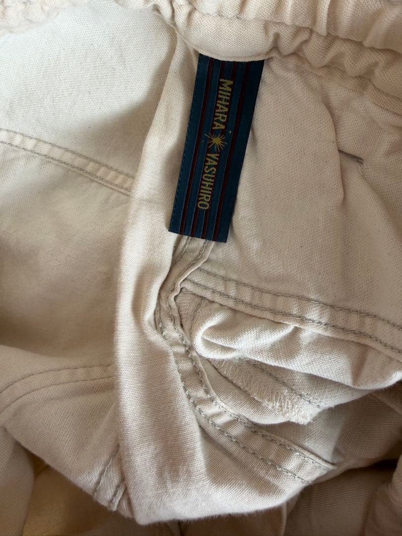 ミハラヤスヒロ 16ssパッチワーク　パンツ　ホワイト　ダメージ