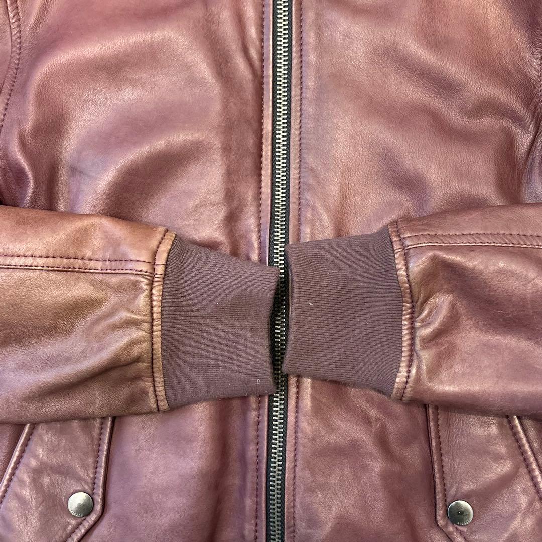 ディーゼル☆ラムレザー MA-1レザージャケットLサイズ人気サイズ　シープレザー