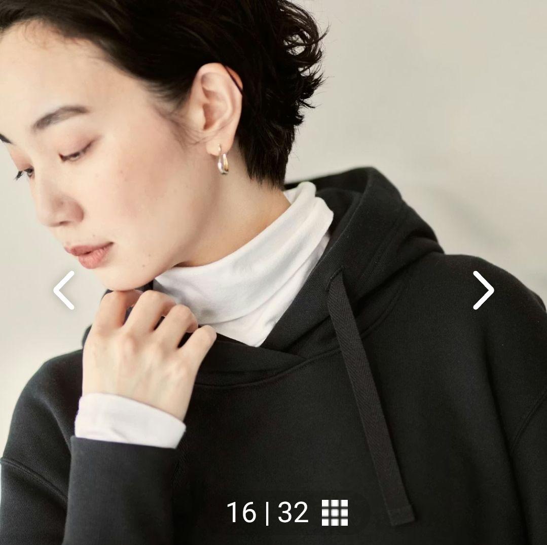 北欧、暮らしの道具店　スッキリ着られる大人のパーカー　ブラック　グレー