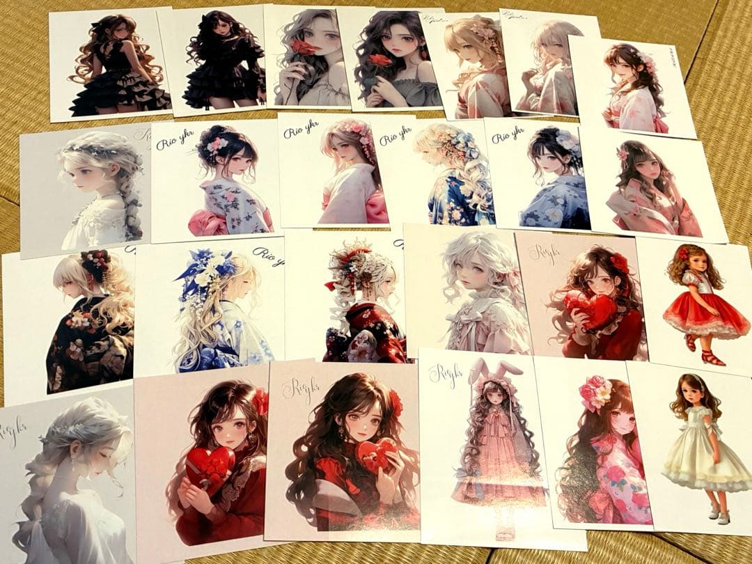 【W】コラージュ素材や雑貨など大量！紙もの ステッカー マステ ケース