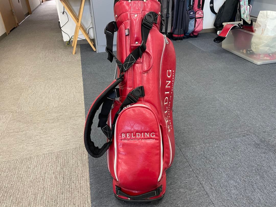 【希少・美品】BELDING ベルディング スタンド式 キャディバッグ 赤