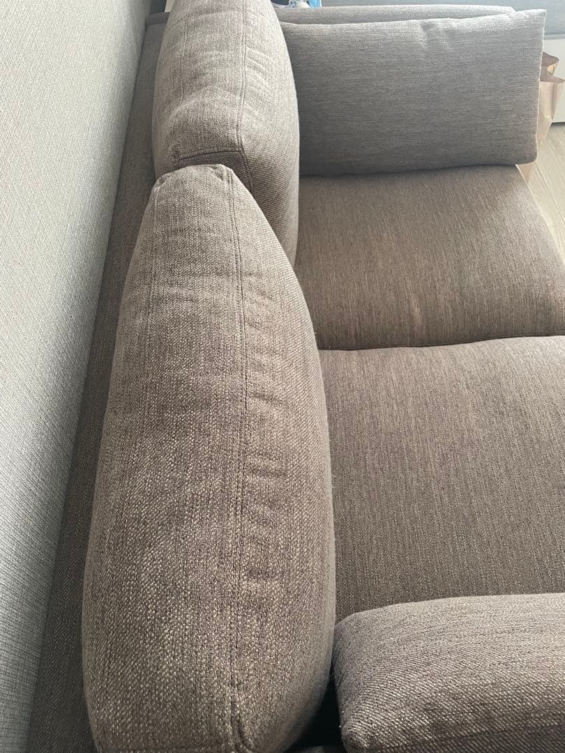 ニトリ　2人掛けソファ クッション付き　ブラウン