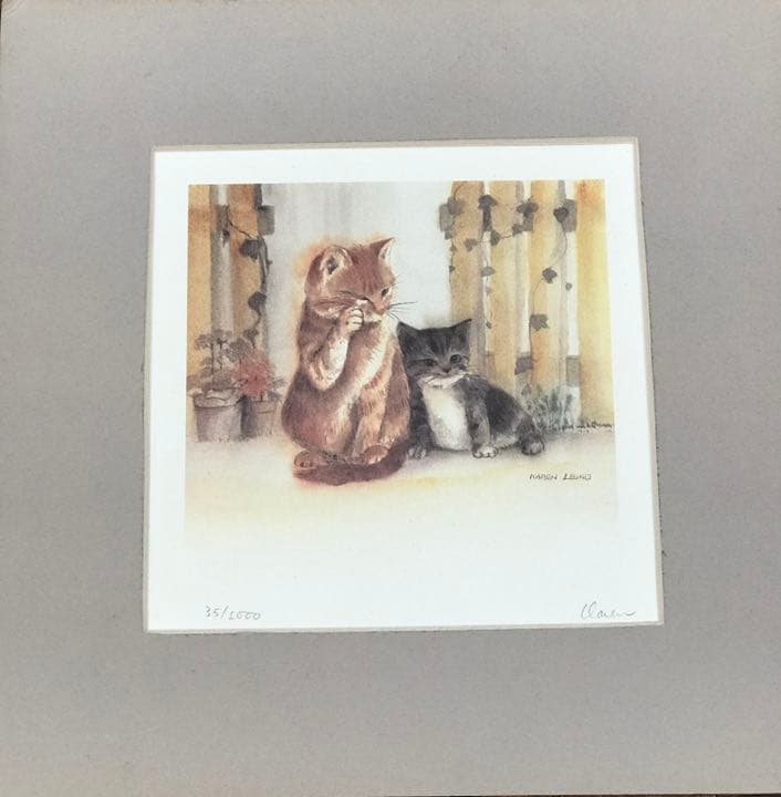 キャット　リトグラフ　KAREN LBING