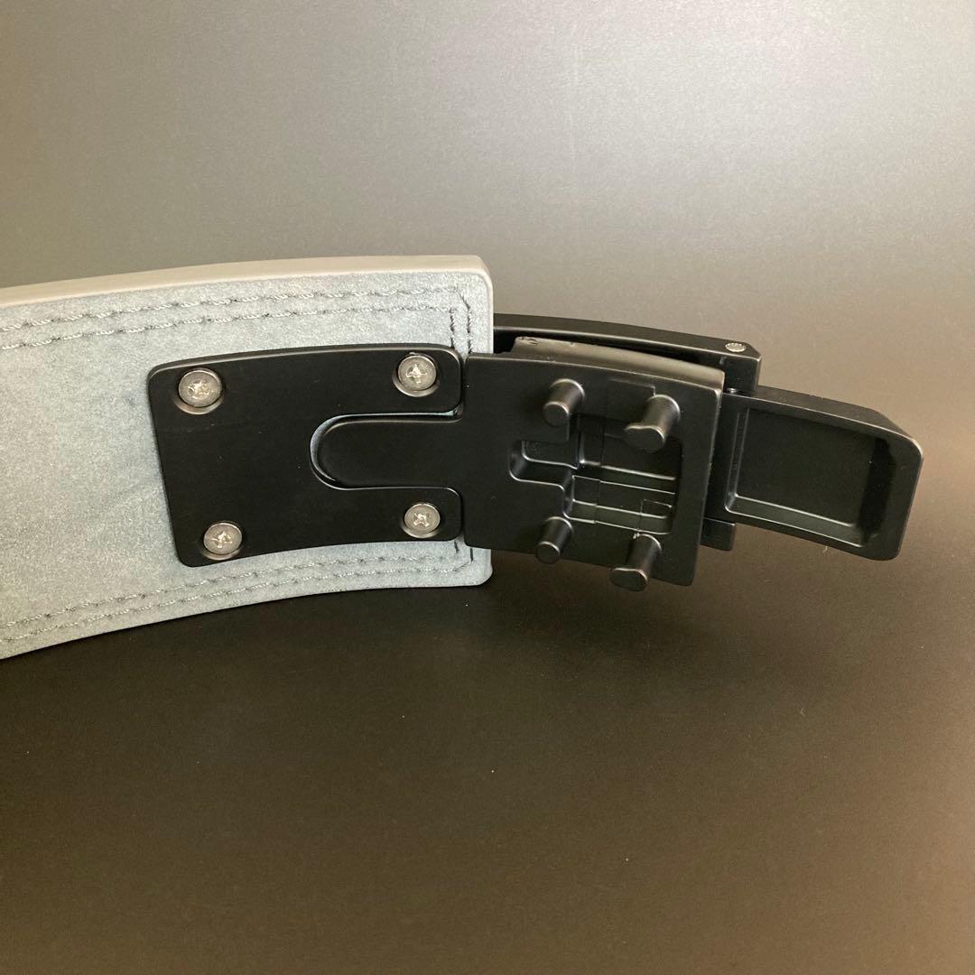 新品 パワーベルト レバーアクション Sサイズ 本革 グレー×ブラック 可変式