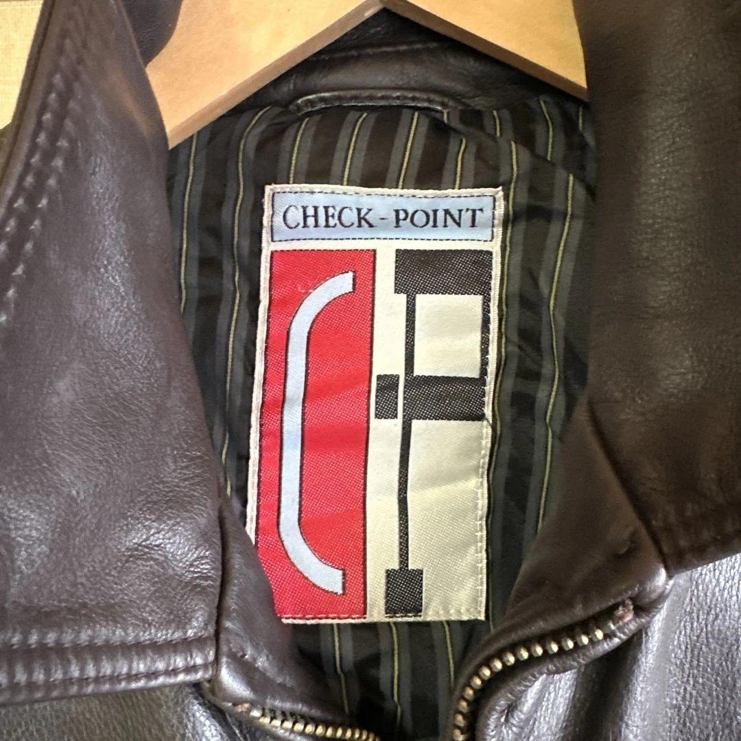 BostonビンテージCHECK-POINT90s レザージャケット 黒