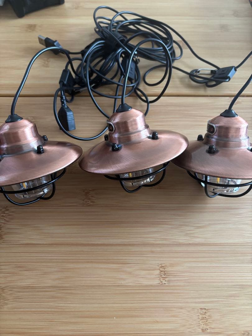 て*ん様 ベアボーンズ　LED三連ランタン カッパー　銅色