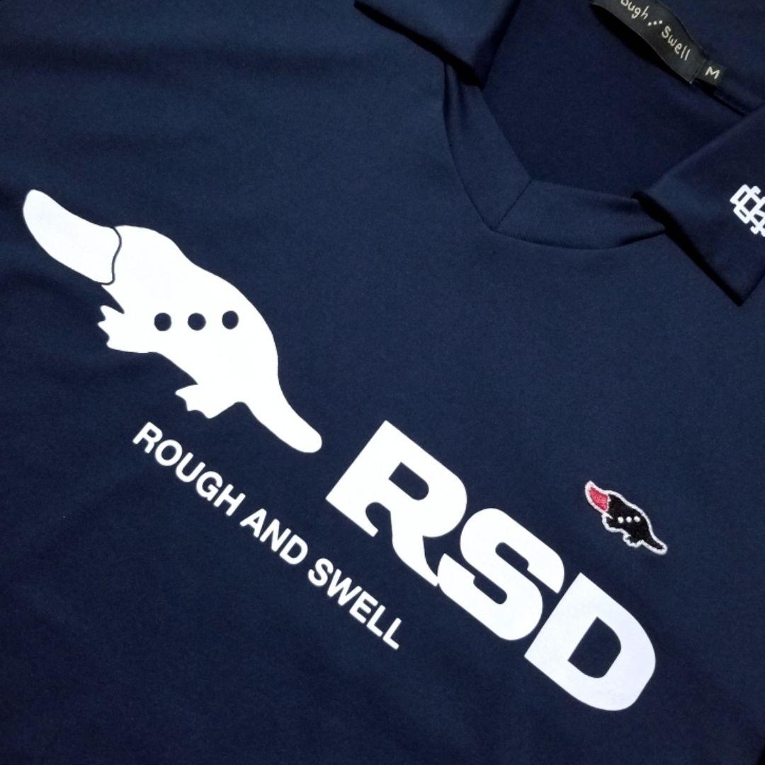 極美品　ラフアンドスウェル半袖スキッパーポロシャツ ネイビー　M