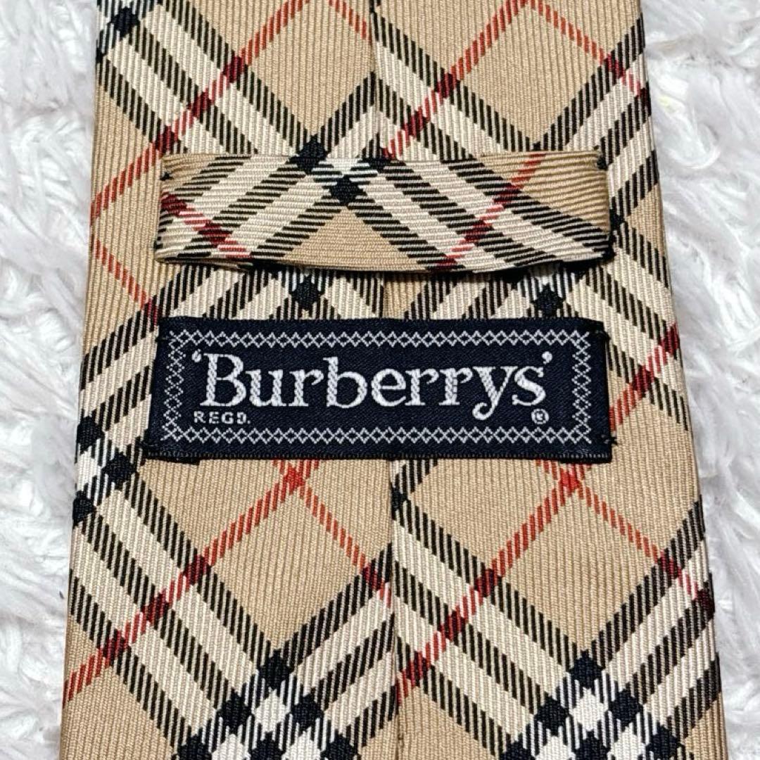 美品✨ バーバリー ネクタイ ノバチェック ベージュ シルク ホースロゴ 日本製