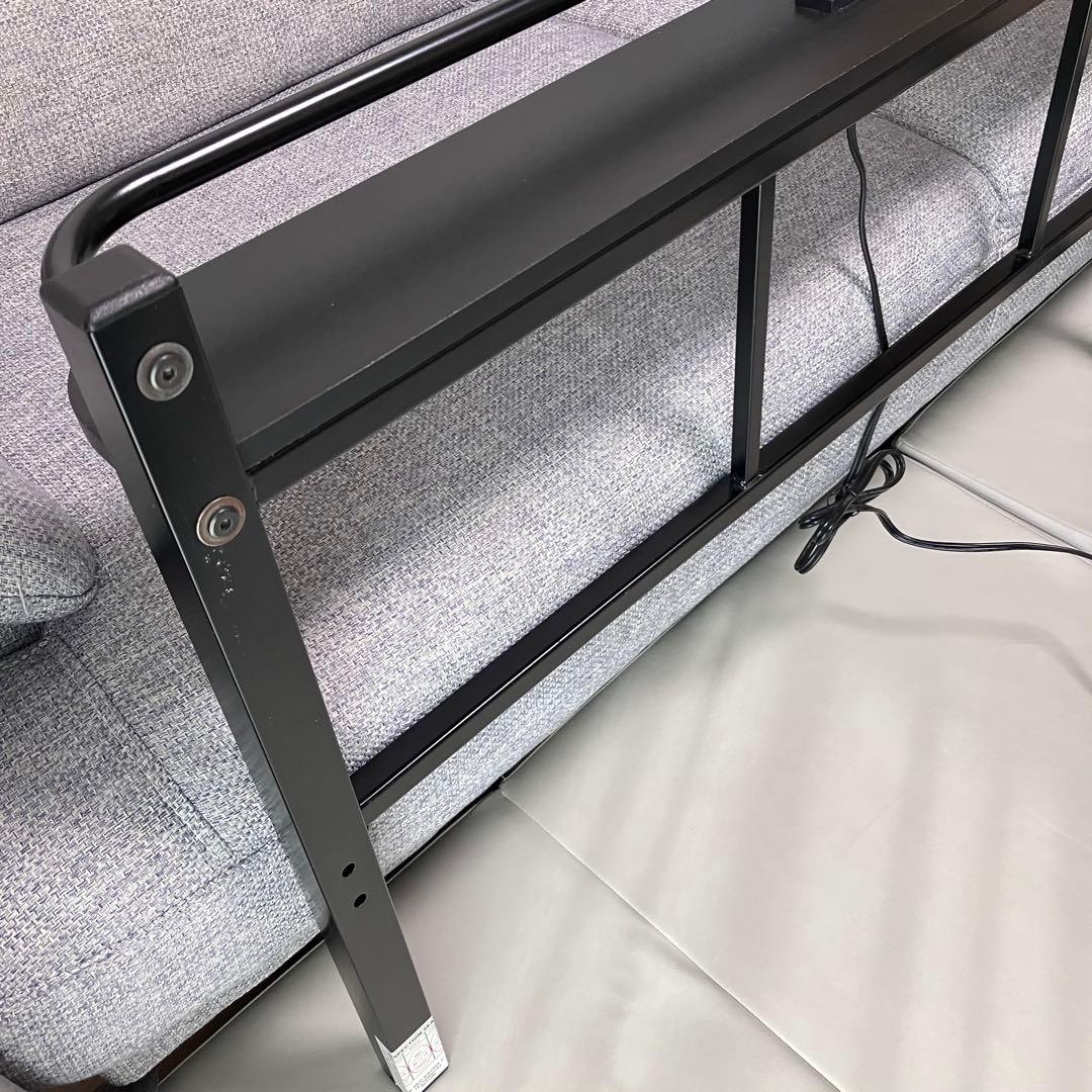 【手渡し可】ニトリ パイプベッド バジーナ シングル　コンセント付き　ブラック