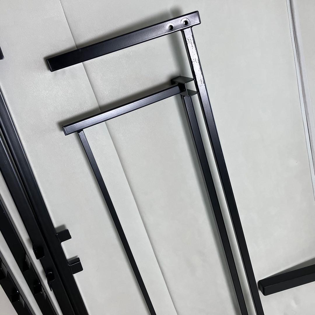 【手渡し可】ニトリ パイプベッド バジーナ シングル　コンセント付き　ブラック