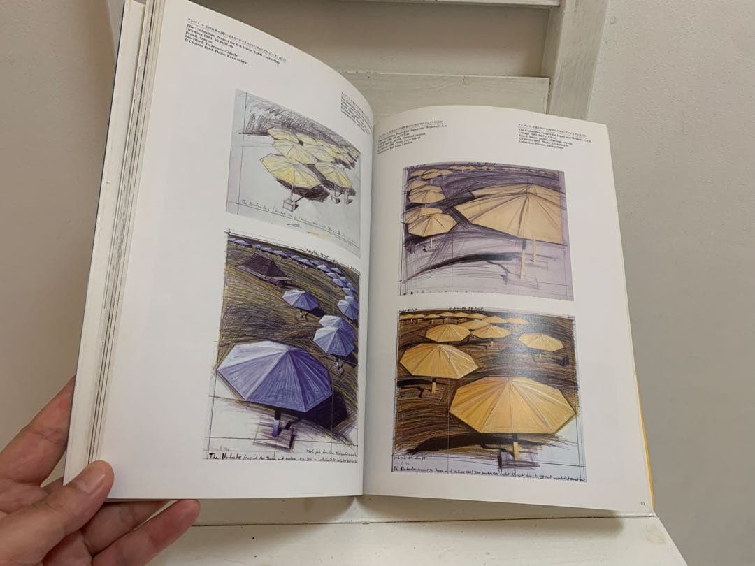 クリスト展 ヴァレーカーテンの全貌とアンブレラ・プロジェクトのためのドローイング