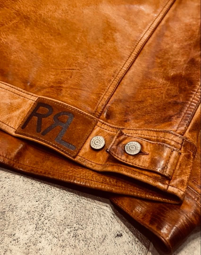 RRL ★★★三ツ星　LEATHER JACKETダブルアールエル　レザ M