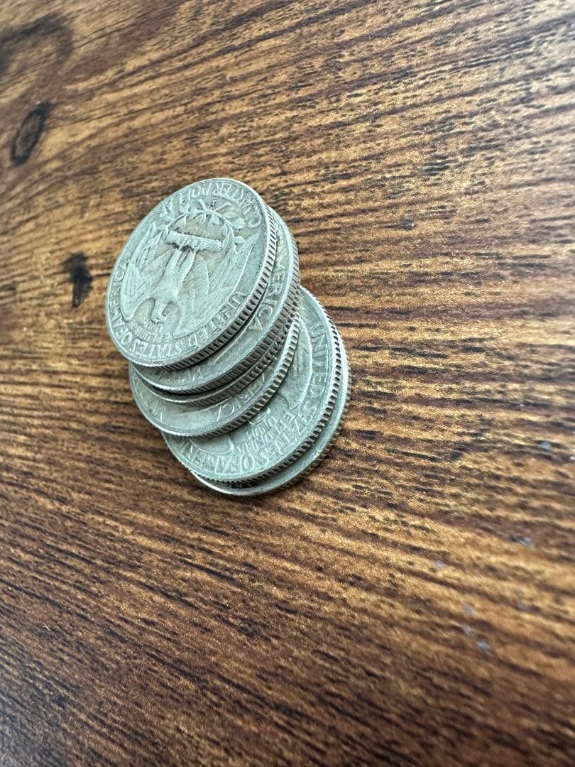 25セント　旧硬貨　銀貨　6枚