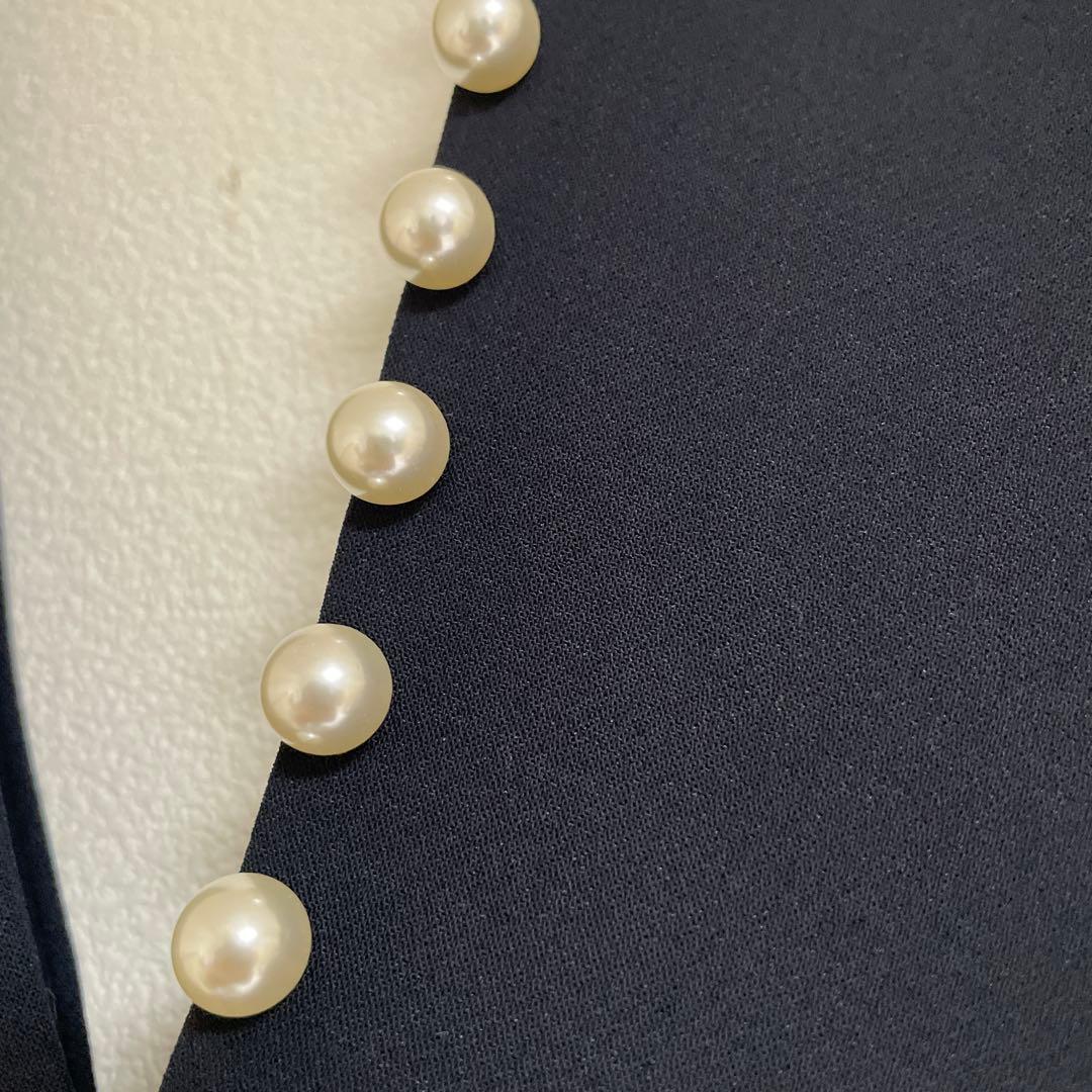 ◆美品◆ ヤマダヤ　Vin ヴァン　ラインパールジャンパースカート　ネイビー