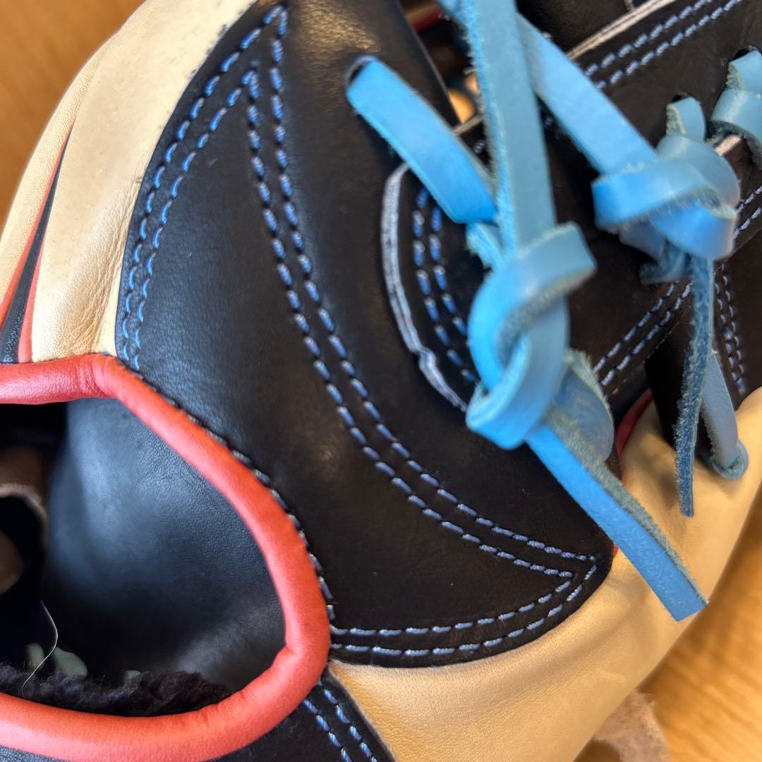 Rawlings 軟式用グローブ 黒/ベージュ/青