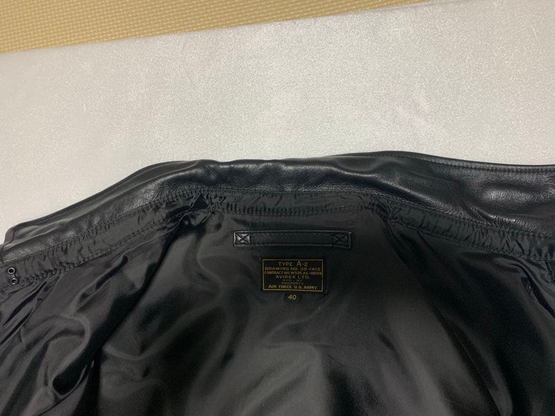 アビレックス　上野商会　ブラックレザー A-2 サイズ40