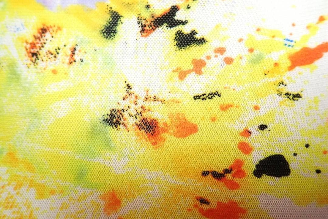 B1670★美品【チャコット】M★黄色/カラフル/メッシュ/トップス☆社交ダンス