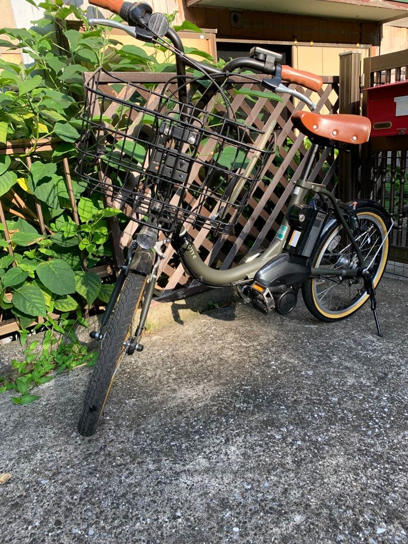 電動アシスト自転車 YAMAHAシティタイプ Cオリーブ前カゴ付き