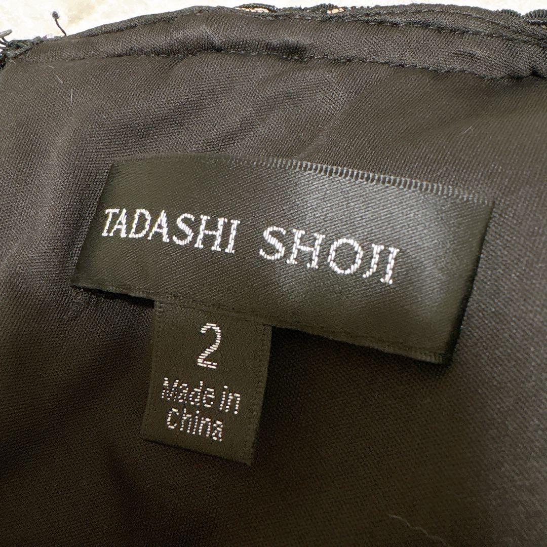 美品✨TADASHI SHOJI 花柄刺繍ロングワンピース　ドレス　レース