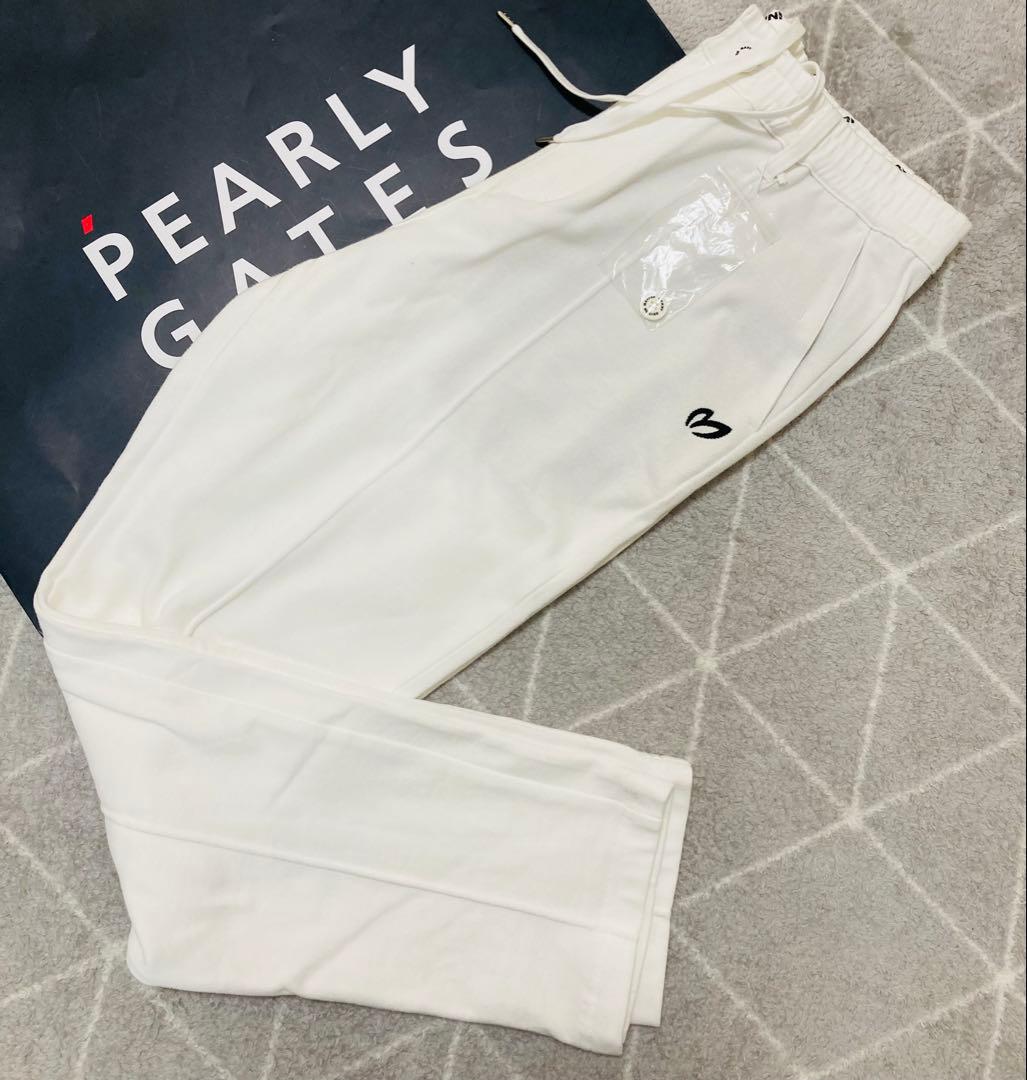 新品 パーリーゲイツ マスターバニー レーヨン裏毛ストレッチパンツ(5)L/白