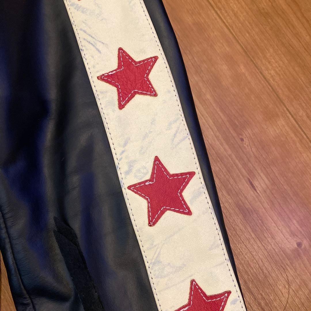 レザージャケット ストライプ 星柄