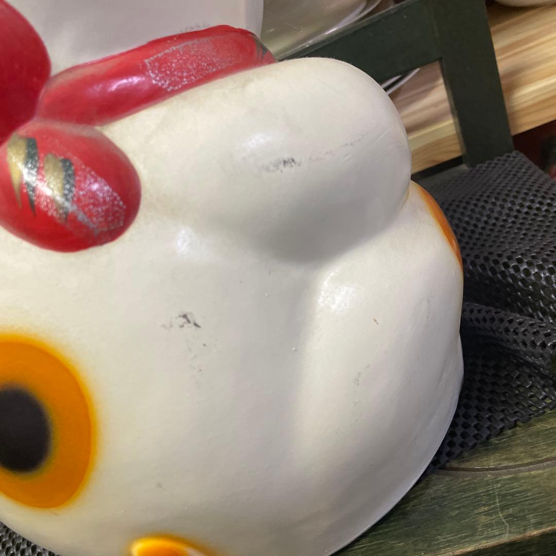 招き猫 置物 陶器製 約32cm 常滑焼招き猫　日本伝統工芸品　福　千万両