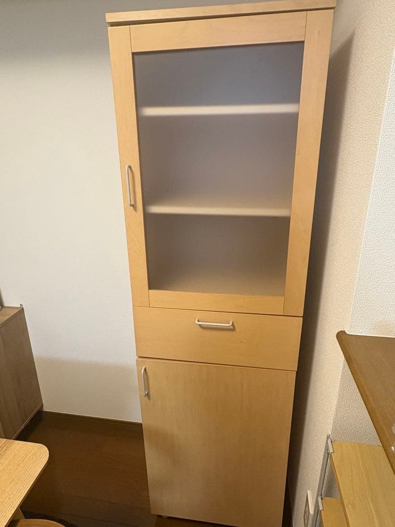 希少無印良品　廃盤　メープル材　食器棚　カップボード