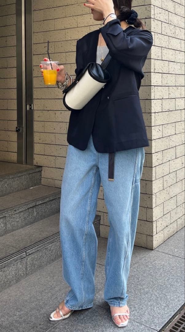 24SS DOUDOU ドゥドゥ オーガンジーノーカラージャケット