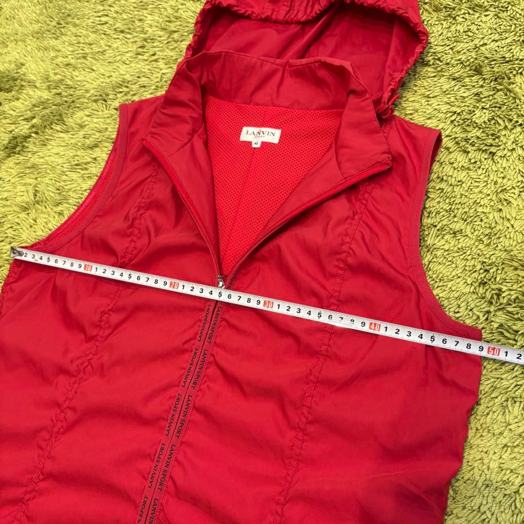 LANVIN SPORT ランバンスポール ジップベスト 赤 サイズ40 Ｌ
