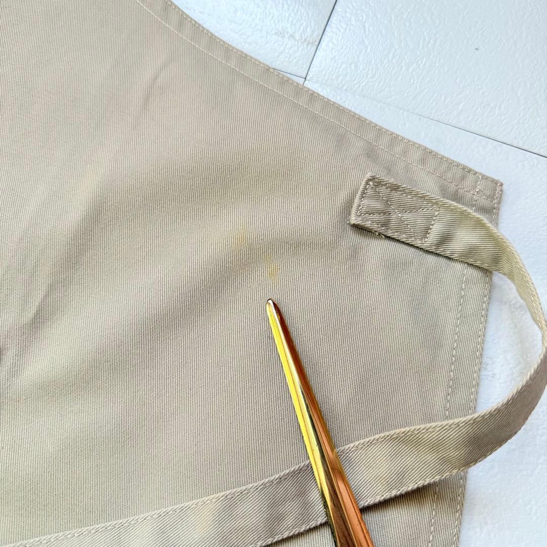 ラルフローレン エプロン ベージュ × ネイビー ポニー 刺繍 コットン チノ