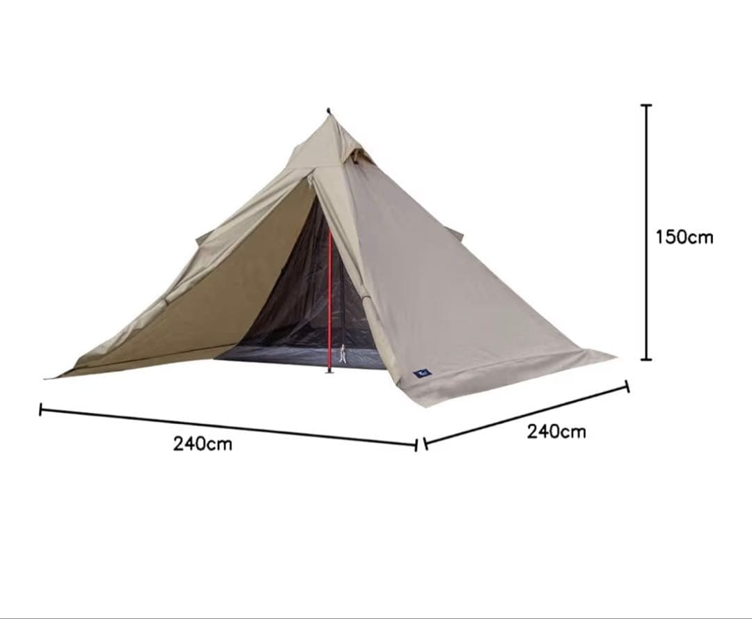 FIELDOORワンポールテントTC240 二股ポール、グランドシートセット