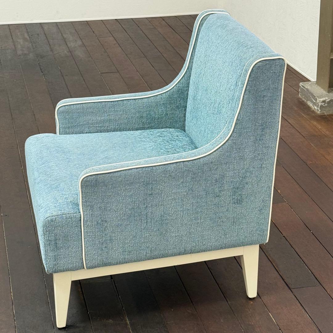 H22C16a ファブリック 1人掛けソファ シングルソファ ライトブルー