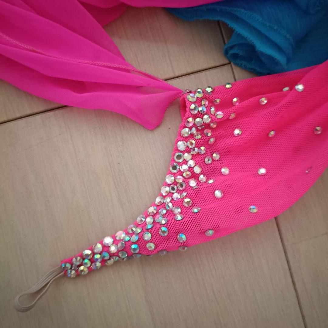 社交ダンスデモ用ドレス ピンク グラデーションS