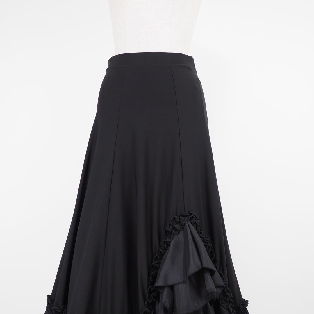 フラメンコ　ファルダ　新品　黒　フラメンコ衣装　レッスンファルダ　社交ダンス