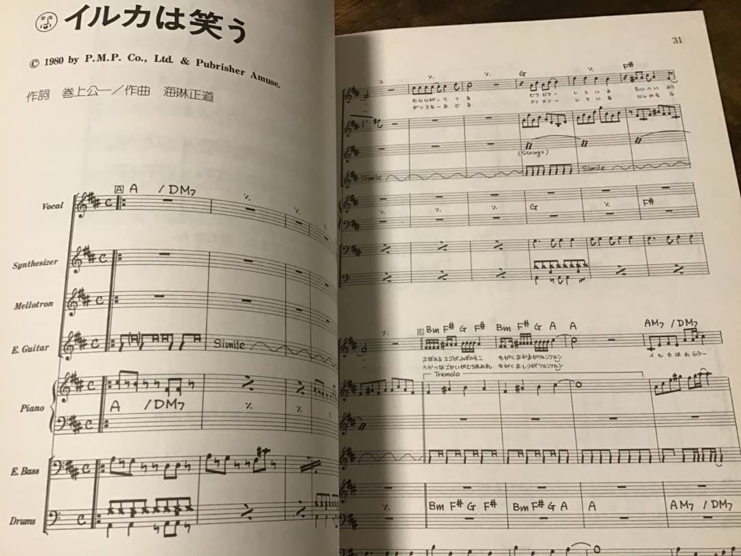 ★楽譜/ヒカシュー/パイク・ぷよぷよ/夏/バンドスコア