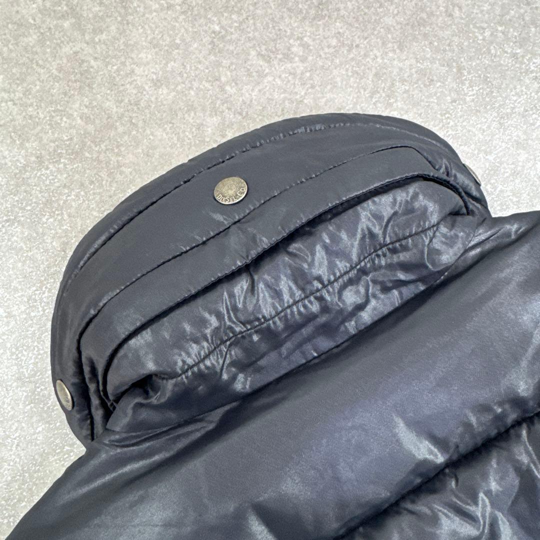 DIESEL ディーゼル ダウンベスト フルジップ ドローコード ブラック M