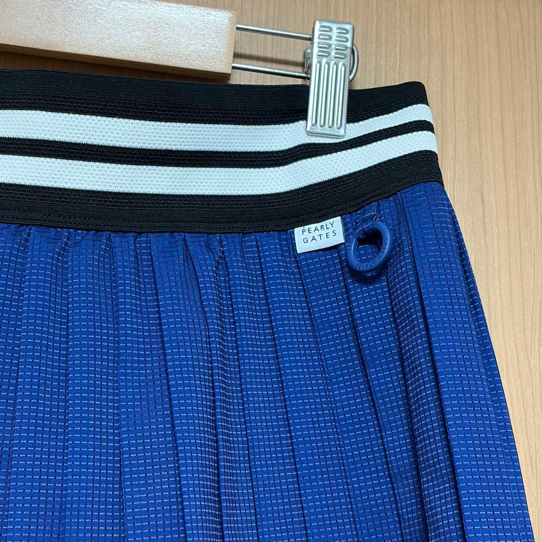 【サイズ1】美品　PEARLY GATES プリーツスカート ビッグロゴ